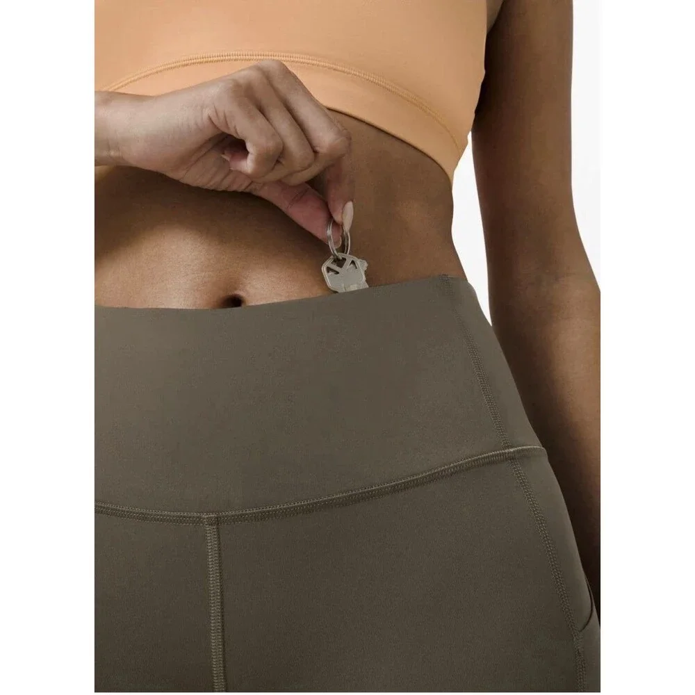 Lululemon Pace Rival High-Rise Crop Leggings Women’s Size 8 Dark Olive Green 22”